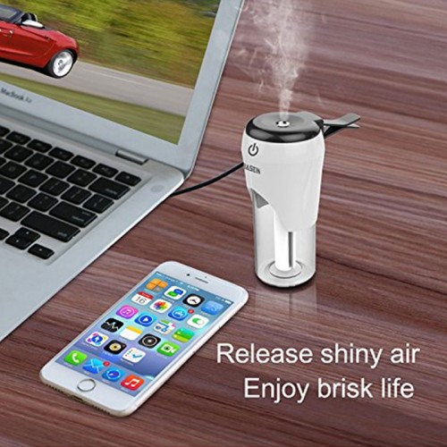 Car Humidifier with Dual USB Charger Portable Mini USB Humidifier for Car, Office, Home