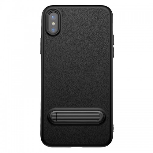 Baseus Kickstand Leather Case For iPhone X - Black