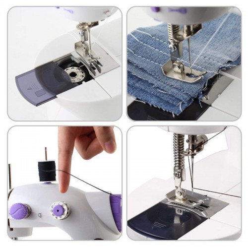 Mini 2-Speed Double Thread, Double Speed, Portable Sewing Machine