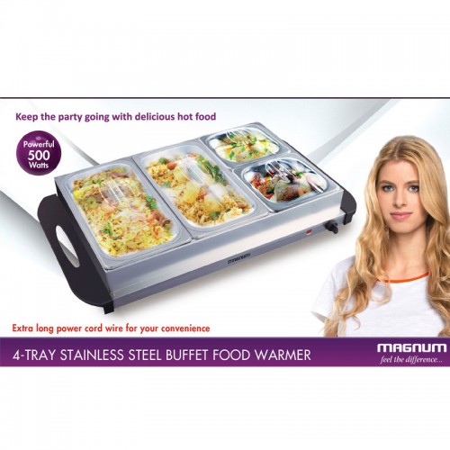 Magnum 4 Large Tray Family Buffet Food Warmer