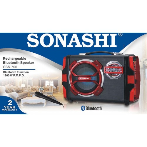 SONASHI RECHARGEABLE BLUETOOTH SPEAKER SBS-706