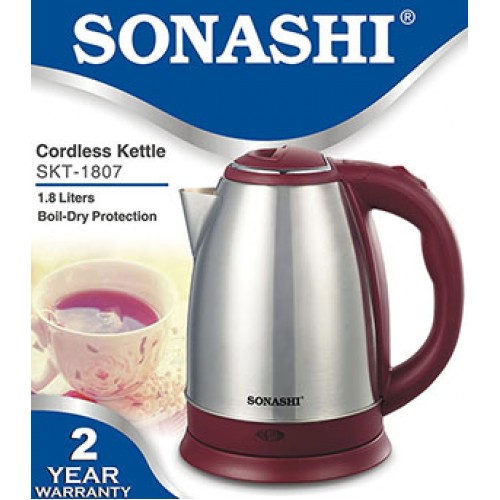 SONASHI CORDLESS STAINLESS STEEL KETTLE SKT-1807