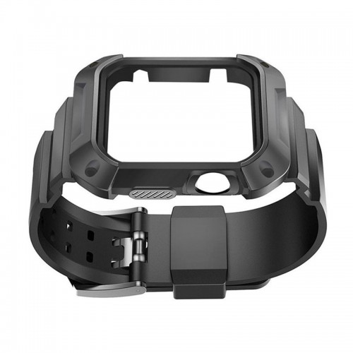 Rugged Protective Case with Strap for Apple Watch 42MM - Black/Black