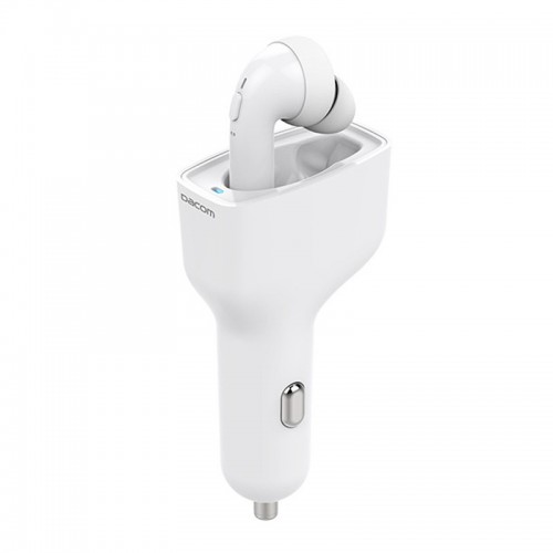 DACOM TWS Bluetooth Earphone With Car Charger - White