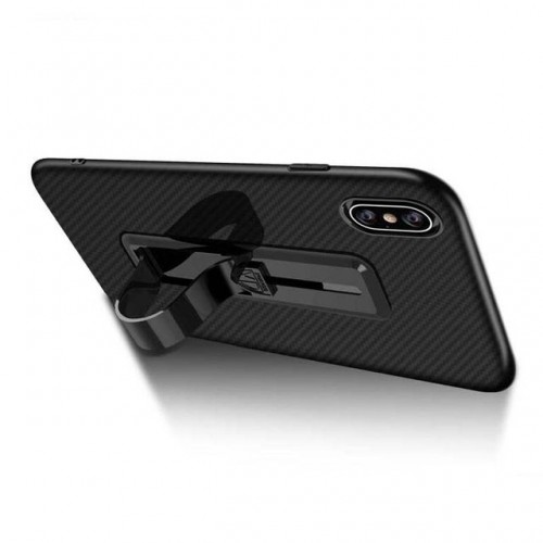 Carbon Fiber Ring Bracket Case For iPhone X /Black